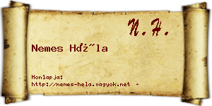 Nemes Héla névjegykártya